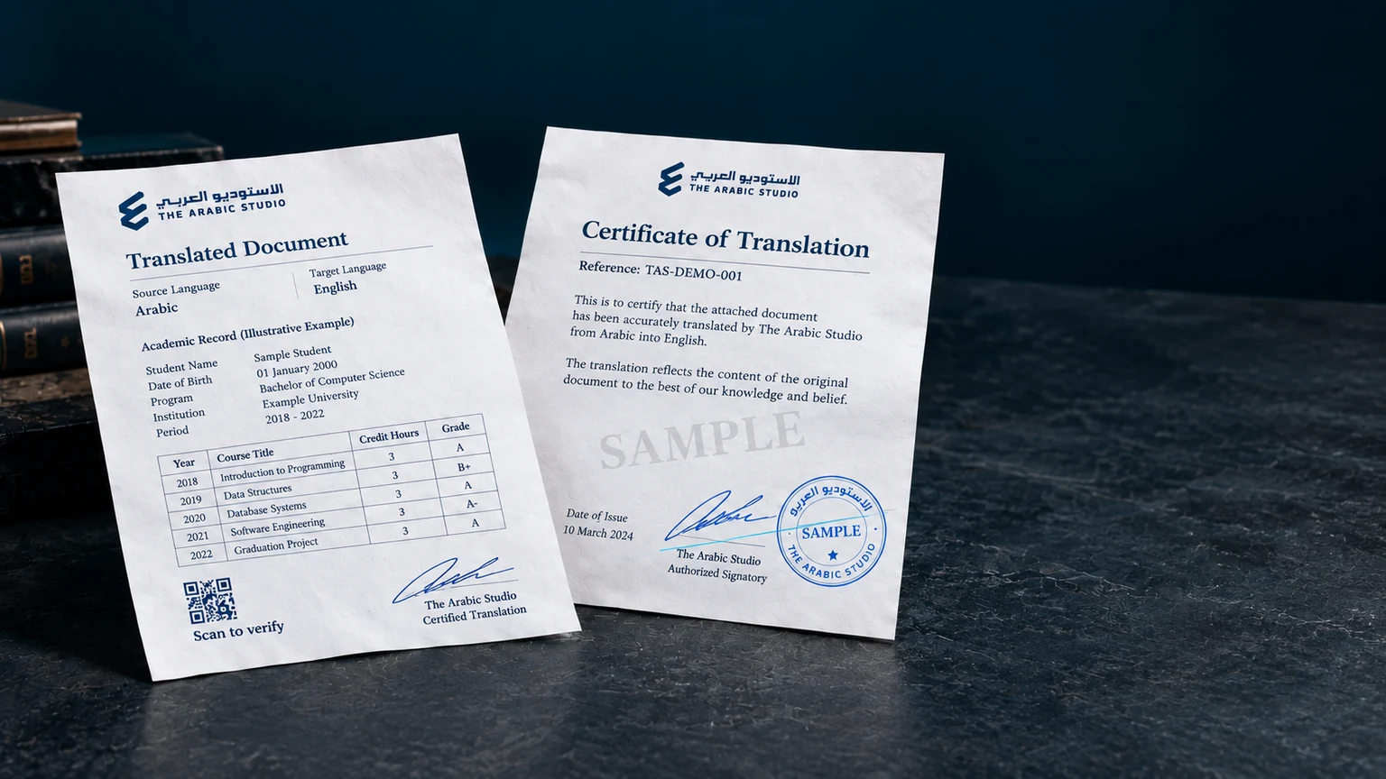 Documents arranged for translation and review